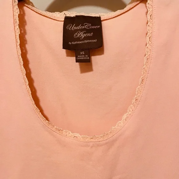 Kathleen Kirkwood Apricot Undercover Agent Sleeveless Tank Top     size XS NWOT - Picture 3 of 10